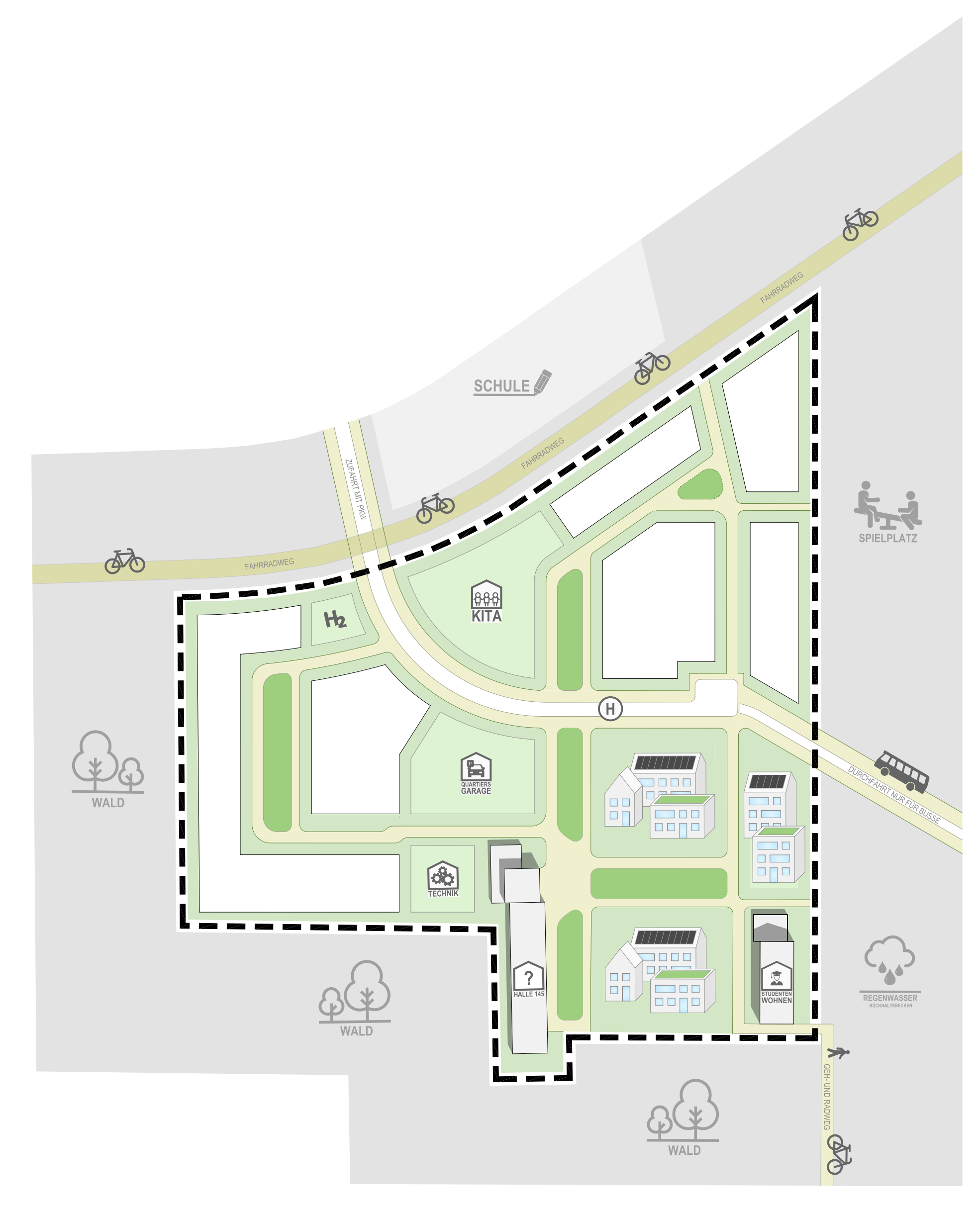 Skizze des zukünftigen Wohnquartiers, Billdquelle: GSG Oldenburg mbH
