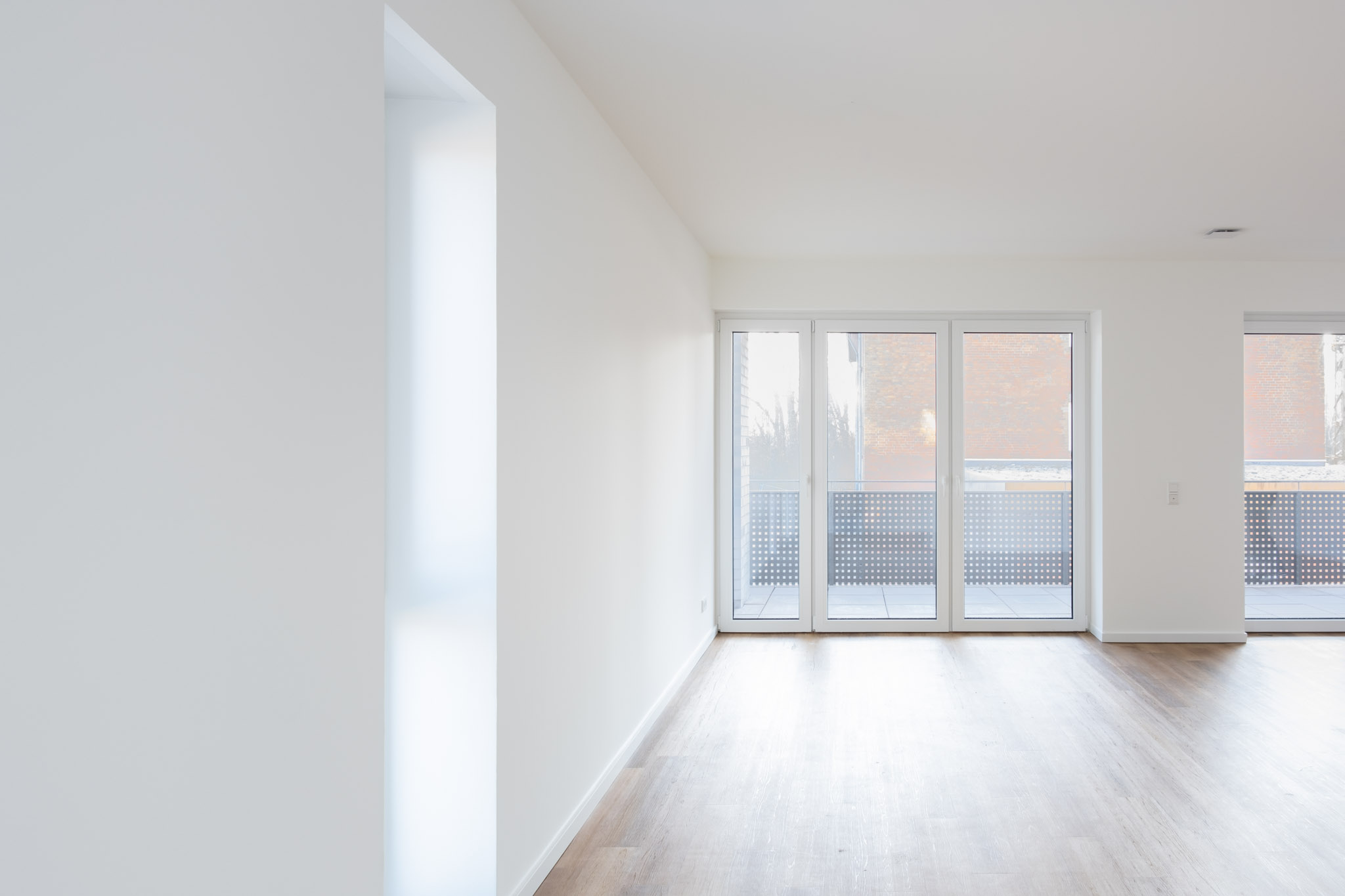 Helleheide Wohnung Sicht in den Wohnbereich